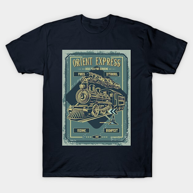 RETRO TRAIN T-Shirt by CatCoconut-Art